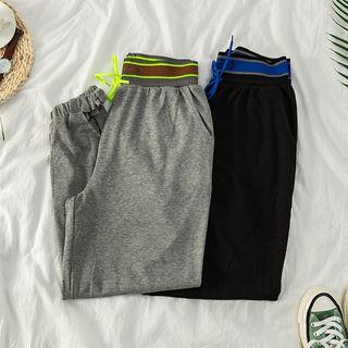 Drawstring Waist Cutout Gather-cuff Sweatpants