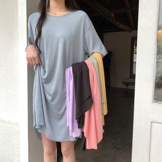 Crewneck Plain Oversize Dress