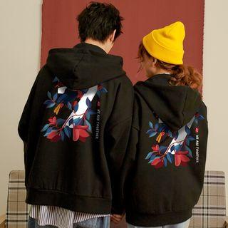 Couple Matching Printed Zip Hoodie