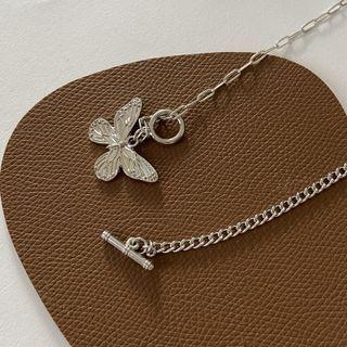 Butterfly Alloy Necklace Silver - One Size