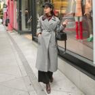 Open-front Herringbone Coat With Belt One Size