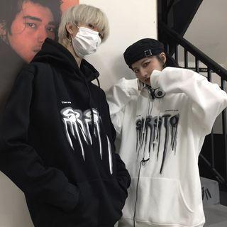 Graffiti Letter Print Hooded Pullover