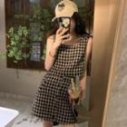 Plaid Camisole + High-waist Plaid Skirt
