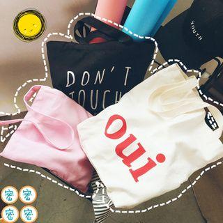 Lettering / Applique Canvas Tote Bag