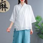 Traditional Chinese 3/4-sleeve Linen Top