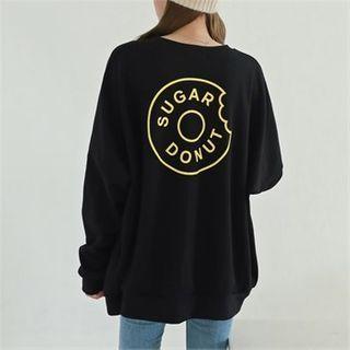 Donut Print Oversize Sweatshirt