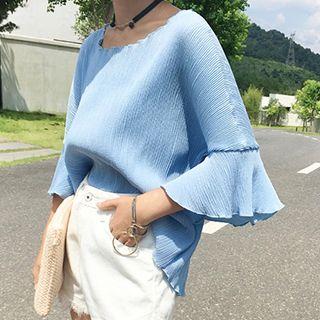 Ribbed 3/4 Sleeve Blouse