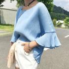 Ribbed 3/4 Sleeve Blouse
