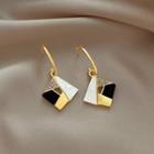 Panel Rhinestone Sterling Silver Dangle Earring 1 Pair - Earrings - Gold - One Size