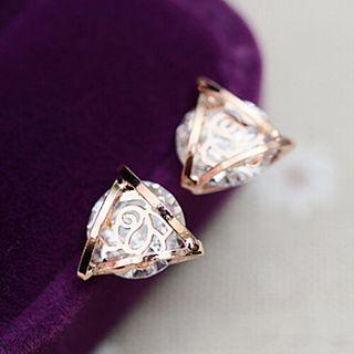 Sterling Silver Rhinestone Snowflake Earrings