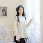 Cable-knit Sweater Beige - One Size