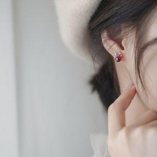 925 Sterling Silver Gemstone Deer Earring