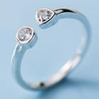 925 Sterling Silver Rhinestone Open Ring S925 Silver - Ring - One Size