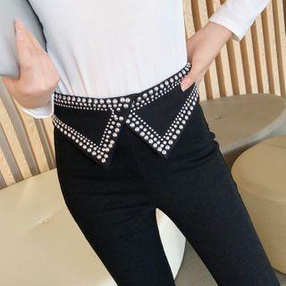 Beaded Slim-fit Pants