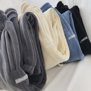 Wide-leg Fleece Jogger Pants