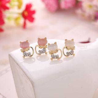 Cat Eye Stone Cat Earring