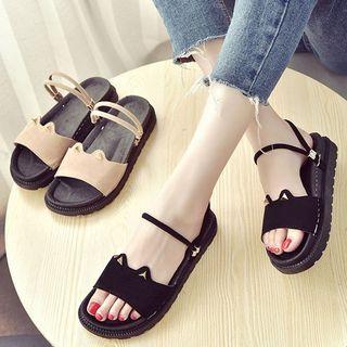 Studded Two-way Platform Sandals