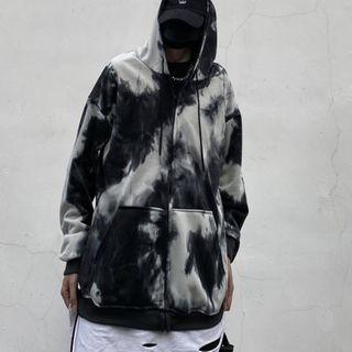 Tie Dyed Fleece-line Zip Jacket