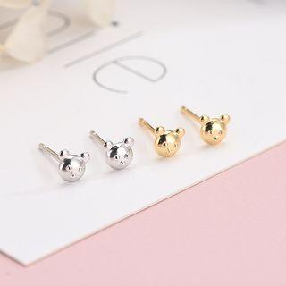 925 Sterling Silver Bear Earring