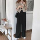 Short-sleeve Cropped Blazer / Dress Pants