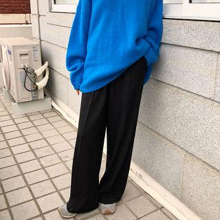 Herringbone Wide-leg Pants