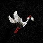 Crane Faux Pearl Alloy Brooch White - One Size