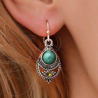 Perforated Dangle Earring 11443 - 01 - Silver - One Size