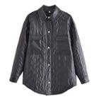 Quilted Faux Leather Shirt