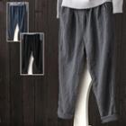 Plain Linen Loose-fit Pants
