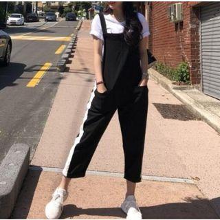 Contrast Trim Jumper Pants