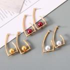 Faux Pearl Alloy Earring 1 Pair - Gold Ball - Gold - One Size