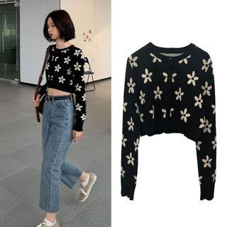 Floral Cardigan Black - One Size