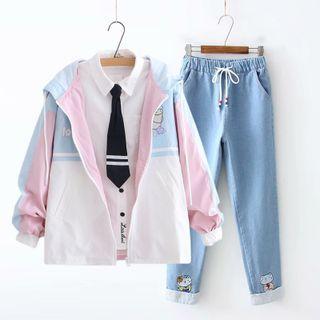 Hood Zip Jacket / Baggy Jeans / Set