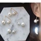 Faux Pearl Triangle Earring