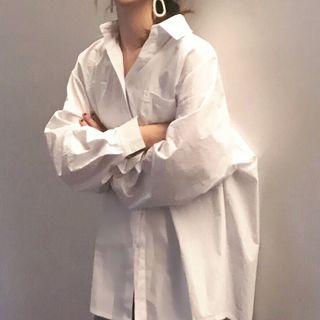 Pocketed Shirt White - One Size