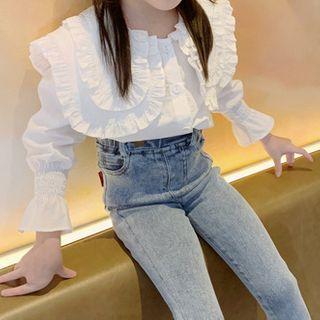 Family Matching Layered Collar Long-sleeve Shirt