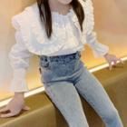 Family Matching Layered Collar Long-sleeve Shirt