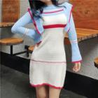 Ruffle Mock Neck Knit Minidress