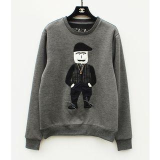 Cartoon Applique Sweatshirt