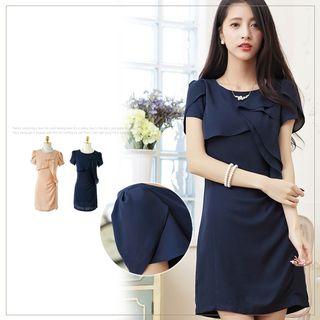 Ruffle Panel Short-sleeve A-line Dress