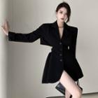 Cutout-back Single-breasted Mini A-line Blazer Dress