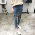 Slim-fit Ripped Washed Jeans