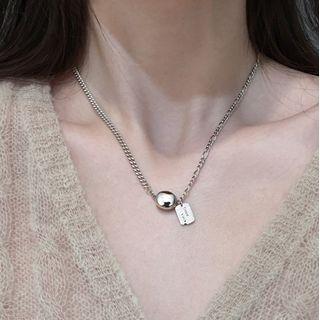 925 Sterling Silver Lettering Necklace Xl0499 - Marcasite Sterling - One Size