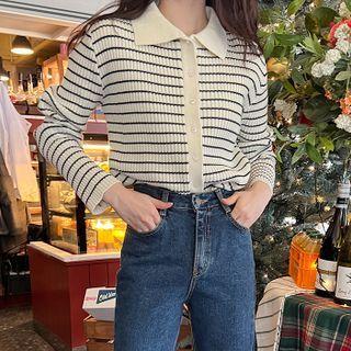 Stripe Rib-knit Shirt