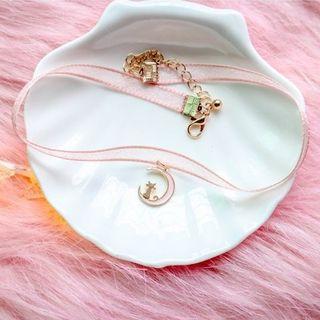 Alloy Moon & Cat Lace Choker