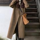 Double-breasted Midi Coat Brown - One Size