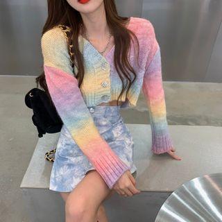 Tie-dyed Cardigan / Mini A-line Skirt