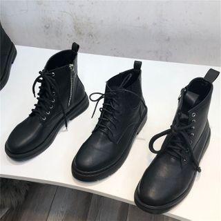 Lace Up Zip Ankle Boots