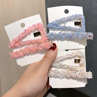 Set Of 2: Glitter Hair Clip