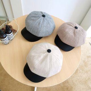 Herringbone Panel Newsboy Cap